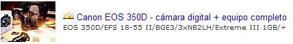 Anuncio ebay canon 350d